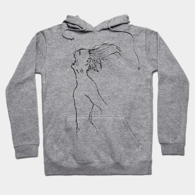 Sketchy Illustration of a Suffering Man Hoodie by diplikaya